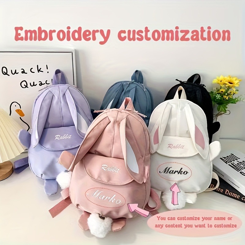 Embroidery Name Designs - Kişiye Özel İsimli Tavşan Sırt Çantası,