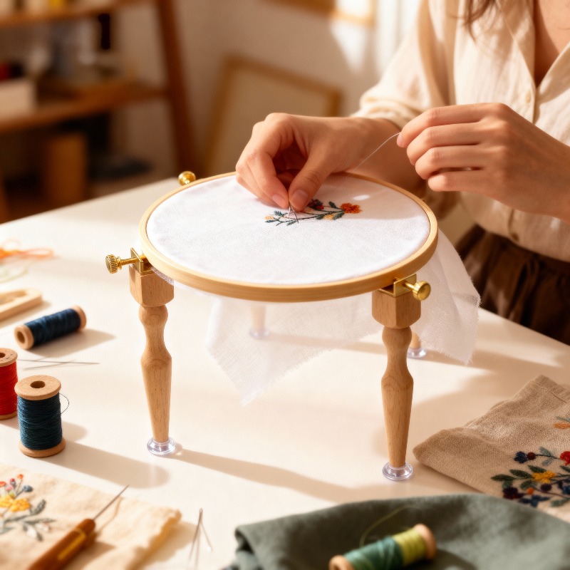 Embroidery Hoop Stand - Orijinal Luneville Nakış Standı Masaüstü Masif