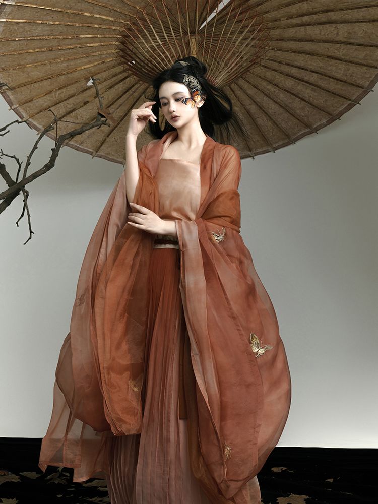 Embroidery Skirt - Şarkı tarzı Duijin Hanfu Kırmızı Kadın
