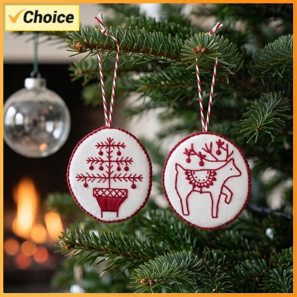 Embroidery Xmas Ornaments - Noel Nakış Kiti, Alet Takımı ile