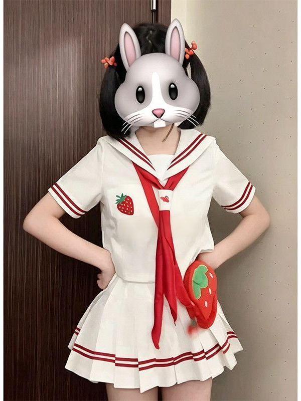 Embroidery Skirt - 2026 Anime JK Üniforması Çilek Nakışlı