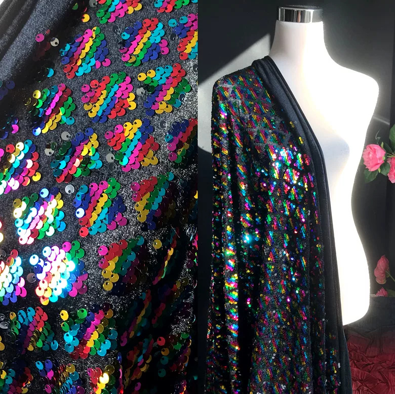 Embroidery Skirt - 1 yard kadife tabanlı, elmas desenli,