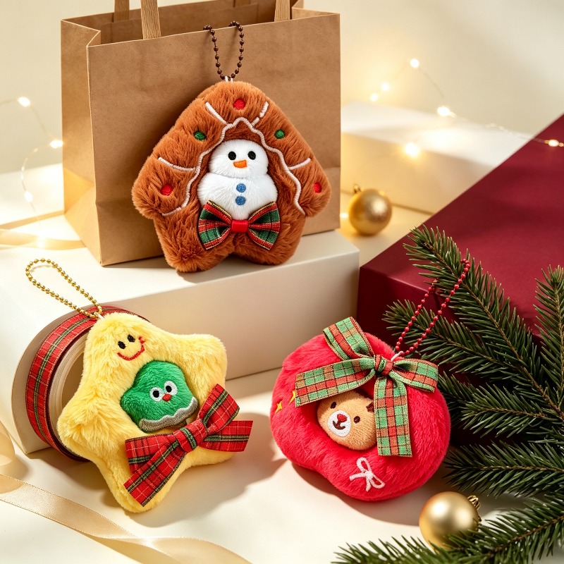 3'lü Paket Peluş Nakışlı Noel  - Embroidery Xmas Ornaments incelemesi ve fiyatı