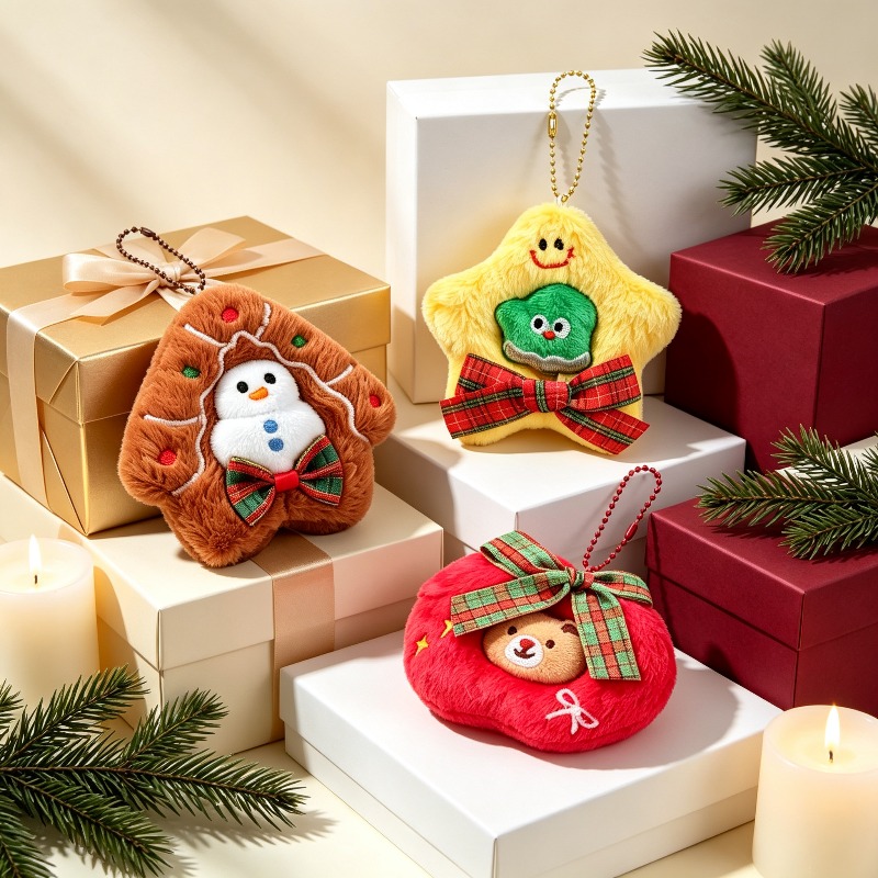 3'lü Paket Peluş Nakışlı Noel  - Embroidery Xmas Ornaments incelemesi ve fiyatı