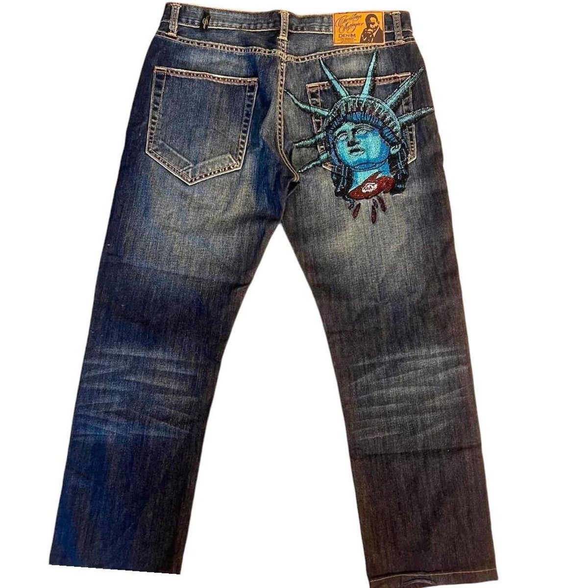 Y2k 2000 s özgürlük heykeli El - Embroidery Jeans Sakura incelemesi ve fiyatı
