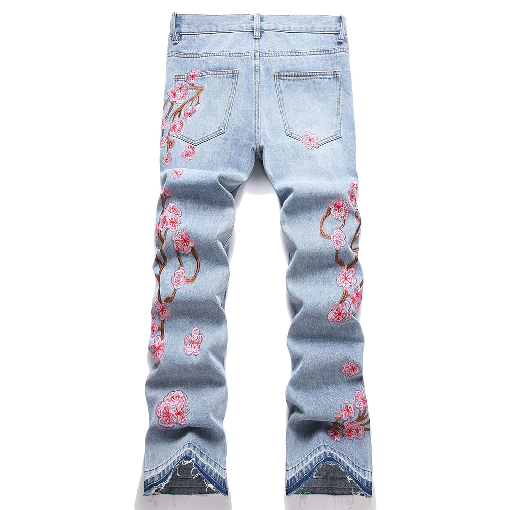 Erkekler Çiçek Nakış Denim Kot - Embroidery Jeans Sakura incelemesi ve fiyatı