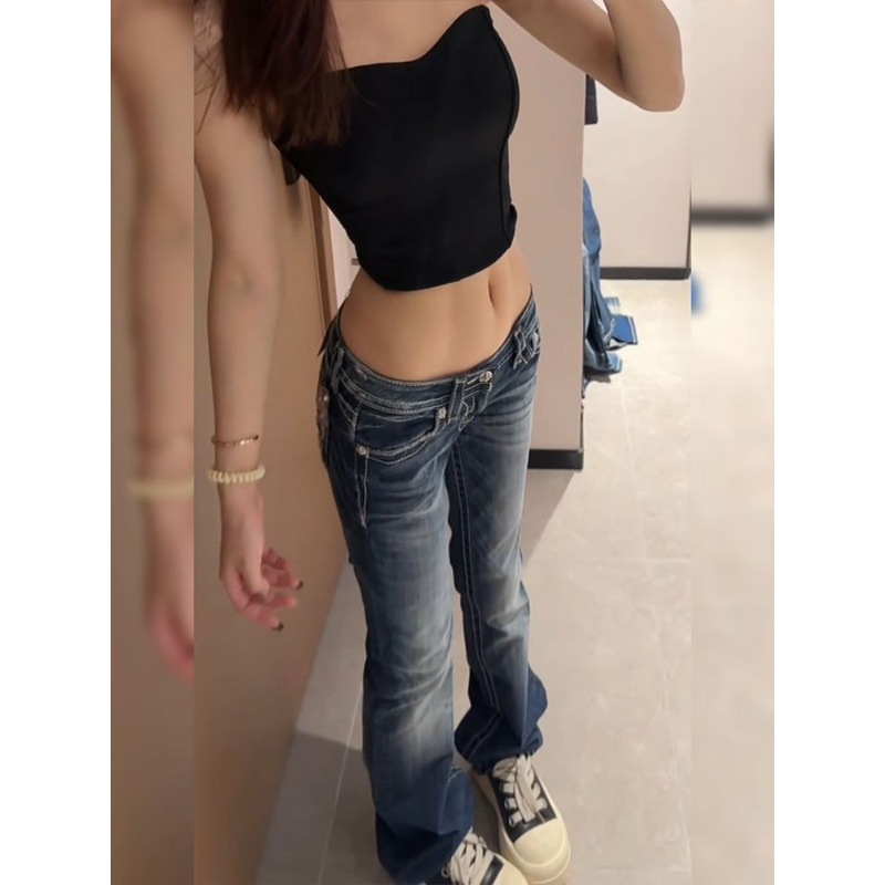 Kadın Y2K Gotik Nakış Sıcak El - Embroidery Jeans Sakura incelemesi ve fiyatı