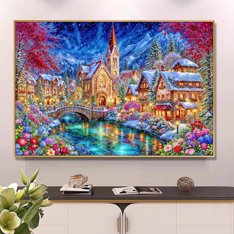 9ct 100x75cm Kış Kilisesi Nakı - Embroidery Job incelemesi ve fiyatı