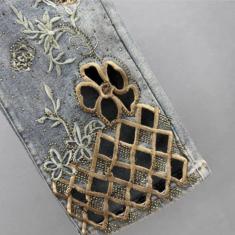Yaz Lüks Hollow Out Elmas Düz  - Embroidery Jeans Sakura incelemesi ve fiyatı